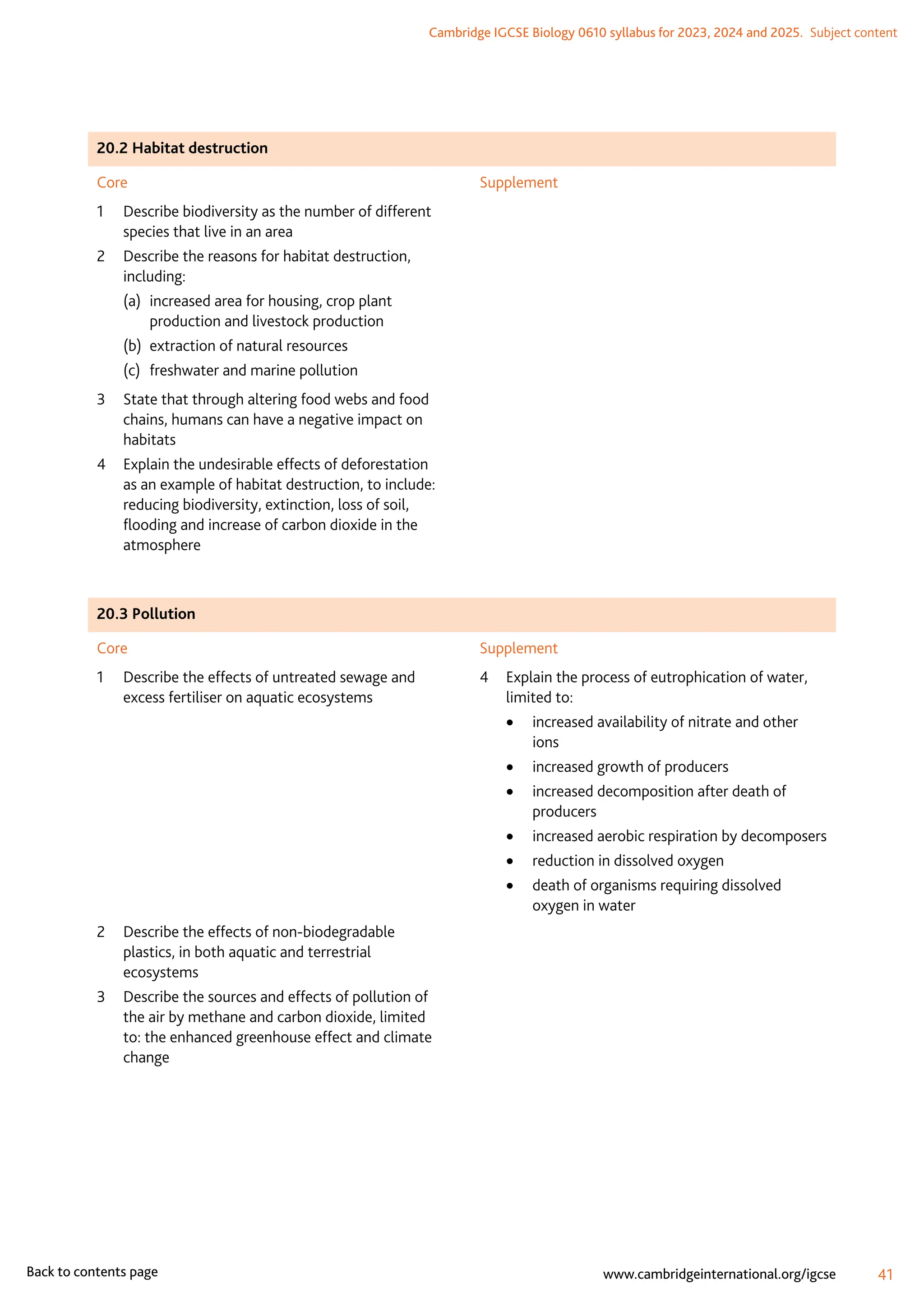 IGCSE Biology (0610) syllabus for the year 2023-2025 | PDF