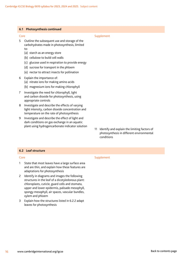 IGCSE Biology (0610) syllabus for the year 2023-2025 | PDF