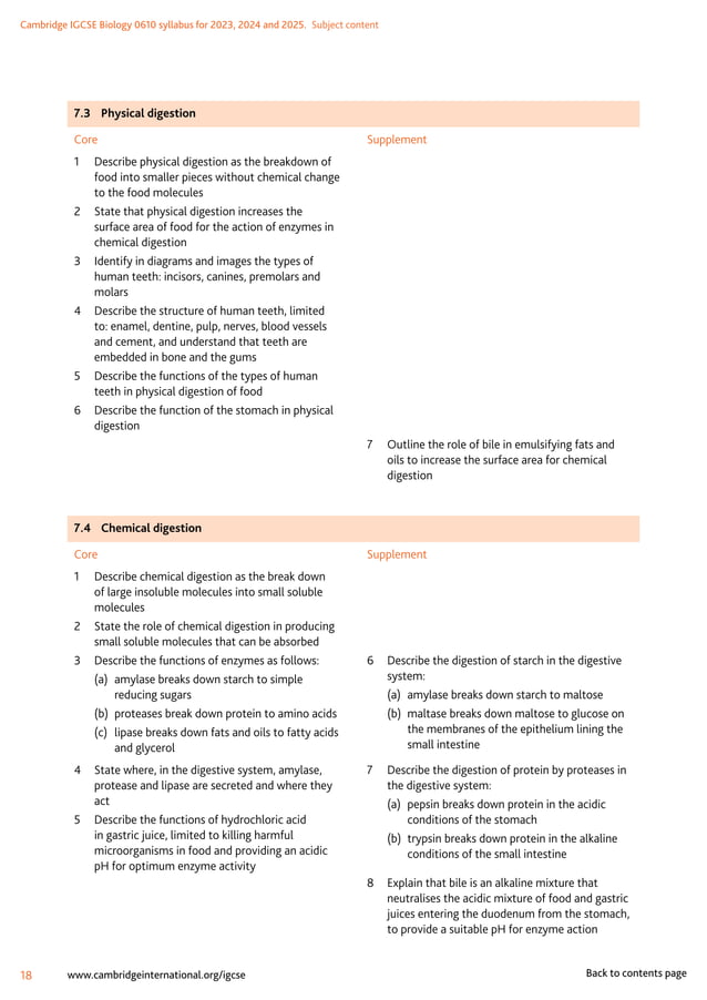 IGCSE Biology (0610) syllabus for the year 2023-2025 | PDF