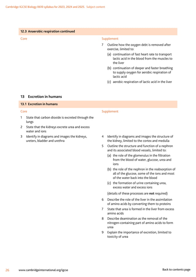 IGCSE Biology (0610) syllabus for the year 2023-2025 | PDF