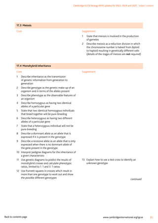 IGCSE Biology (0610) syllabus for the year 2023-2025 | PDF