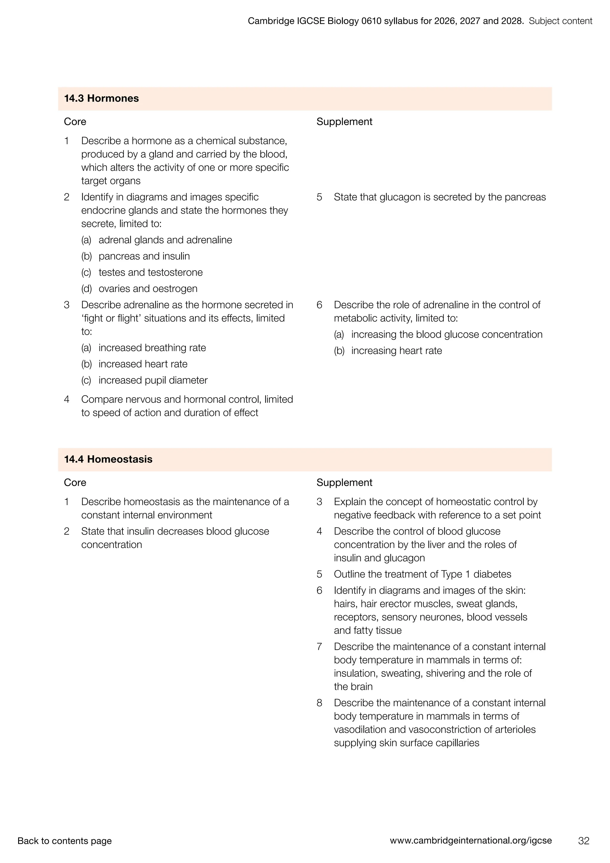 IGCSE Biology (0610) 2026-2028 syllabus. | PDF