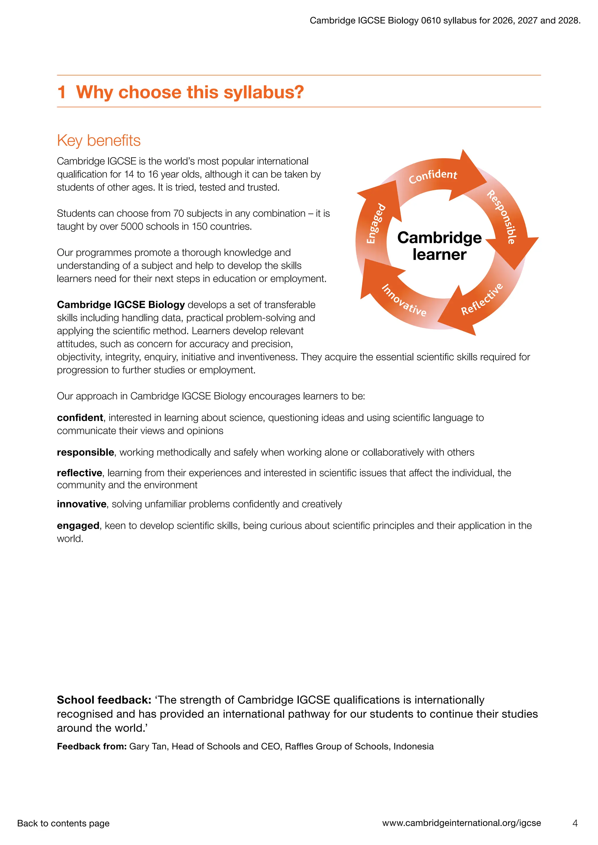 IGCSE Biology (0610) 2026-2028 syllabus. | PDF