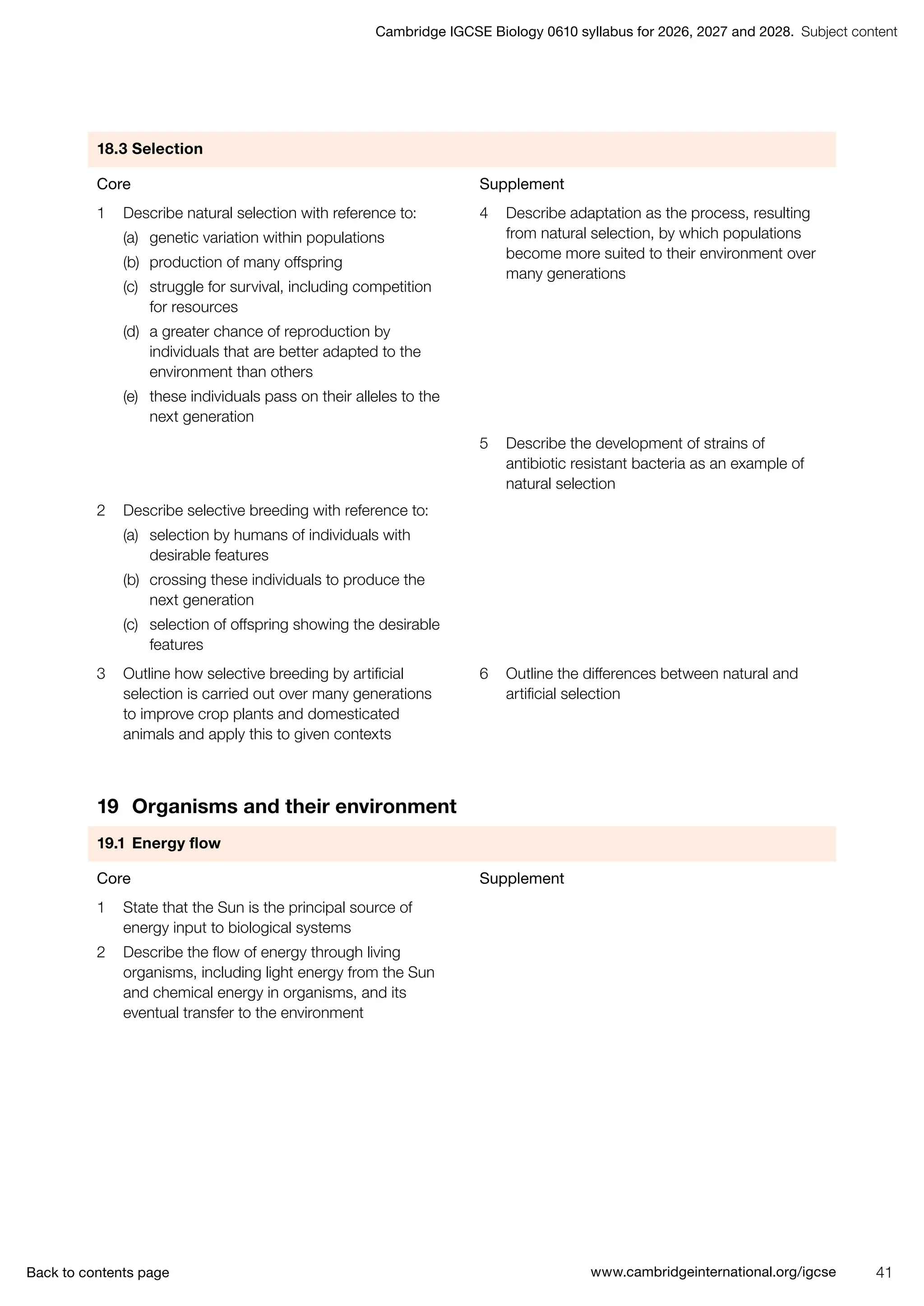 IGCSE Biology (0610) 2026-2028 syllabus. | PDF