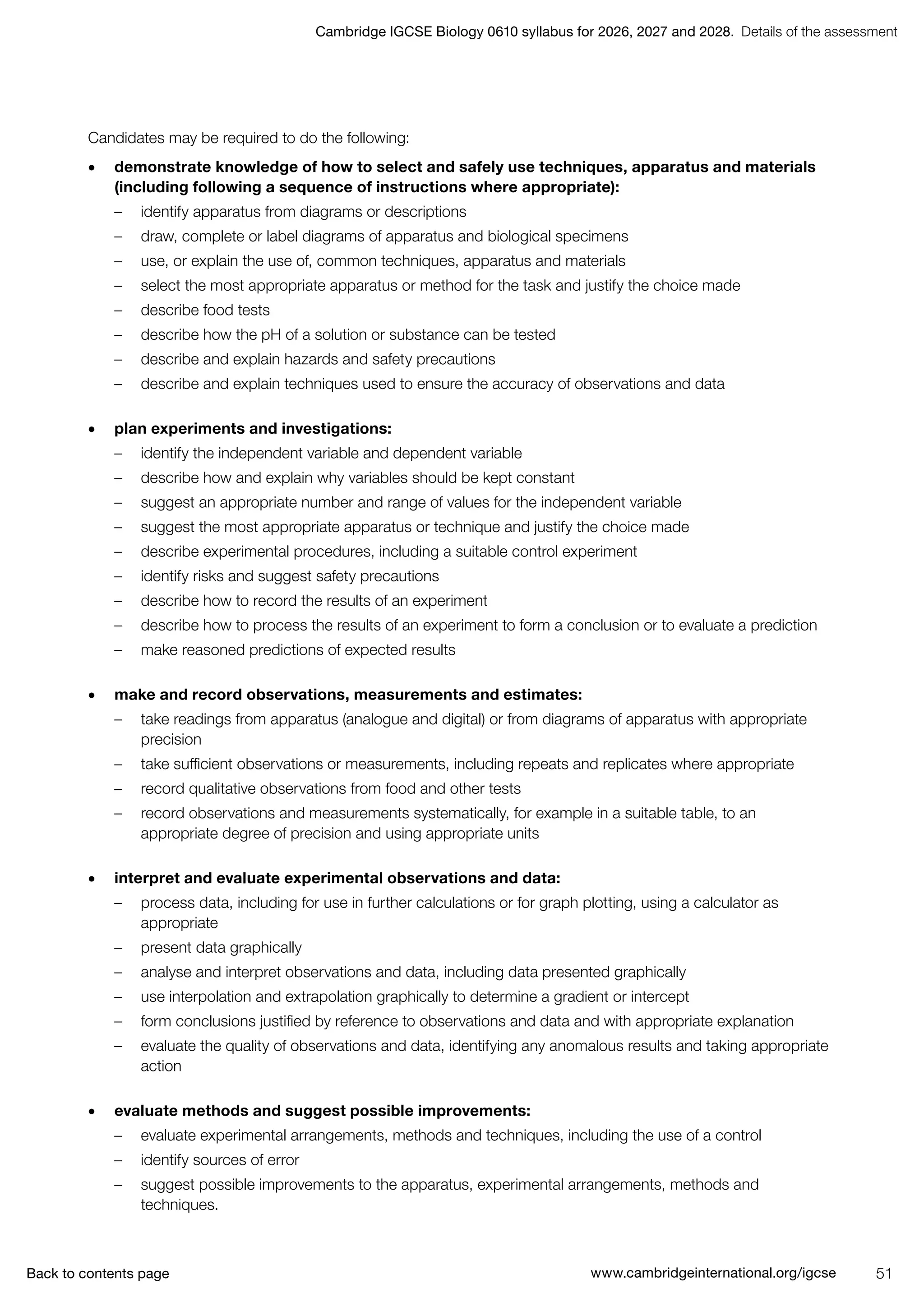 IGCSE Biology (0610) 2026-2028 syllabus. | PDF