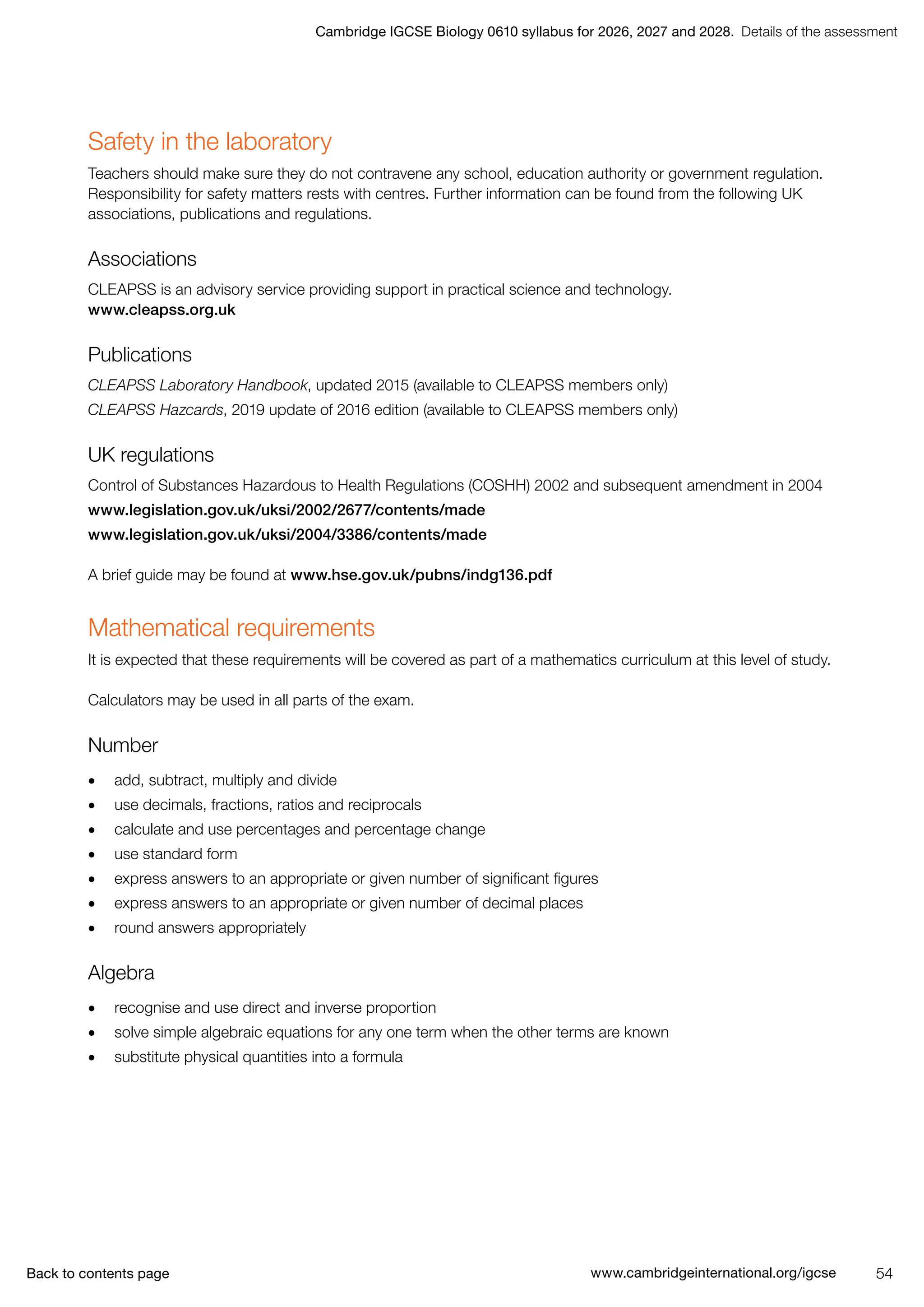 IGCSE Biology (0610) 2026-2028 syllabus. | PDF