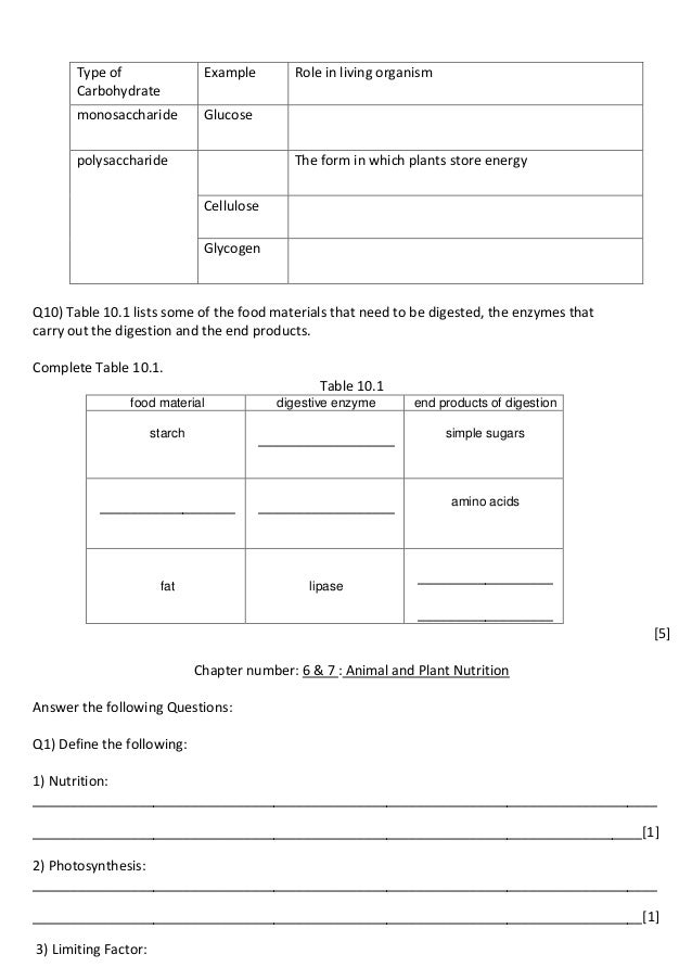 Igcse Biology Animal Nutrition Questions Runners High Nutrition