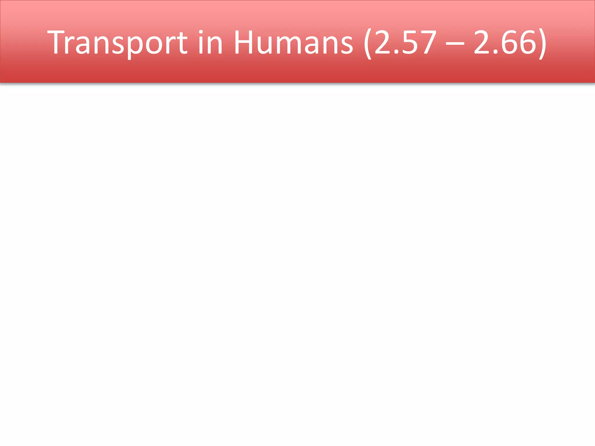 Transport in Humans (2.57 – 2.66) 
 