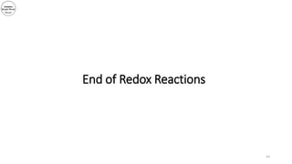 End of Redox Reactions
14
 