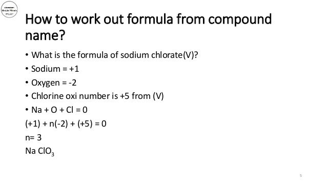 Naming Compounds And Balancing Chemical Equations Using Oxidation Num