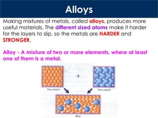 iGCSE Chemistry Lesson 2 Alloys - properties | PPTX