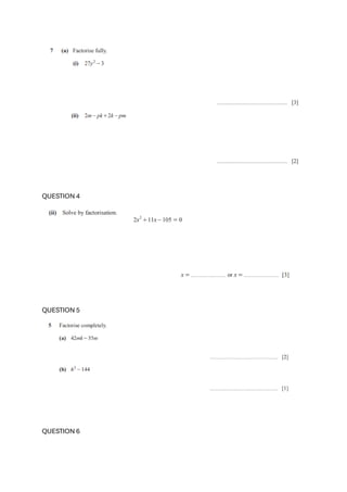 Sample Factorization Questions IGCSE FACTORIZATION 2 PRACT QUESTIONS.pdf