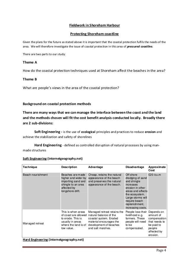 Geography coursework coastal management