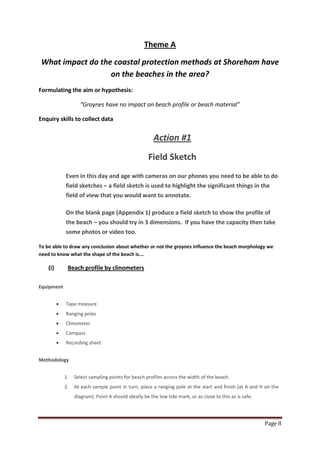 Igcse geography coastal environments fieldwork | PDF