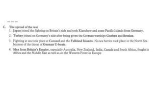 Igcse history (0470) depth study part 1 the first world war 1914 1918 ...