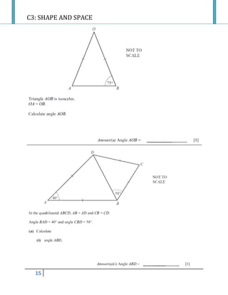 C3: SHAPE AND SPACE
15
 