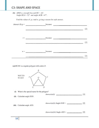 C3: SHAPE AND SPACE
18
 