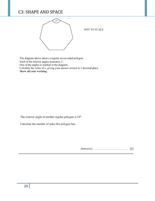 C3: SHAPE AND SPACE
20
 