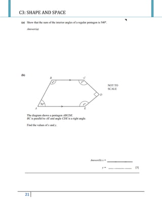 C3: SHAPE AND SPACE
21
 