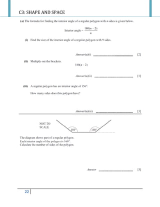 C3: SHAPE AND SPACE
22
 