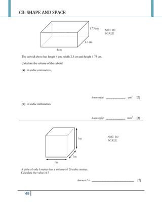 C3: SHAPE AND SPACE
49
 