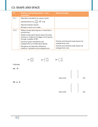 C3: SHAPE AND SPACE
72
 