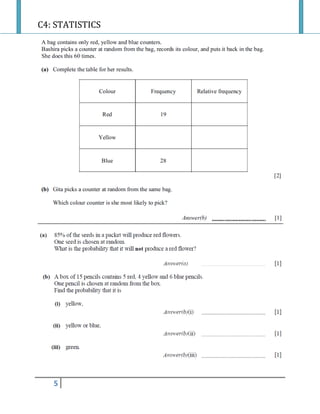 C4: STATISTICS
5
 