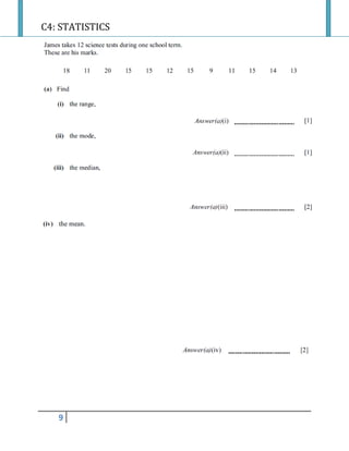 C4: STATISTICS
9
 