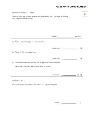 IGCSE MATH CORE: NUMBER
2
 
