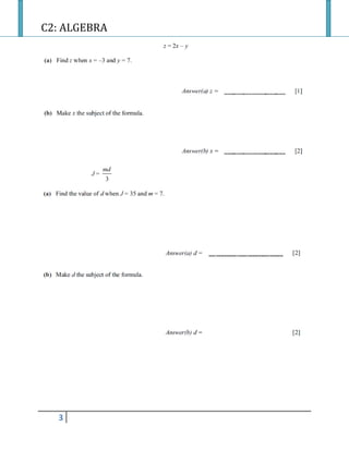 C2: ALGEBRA
3
 