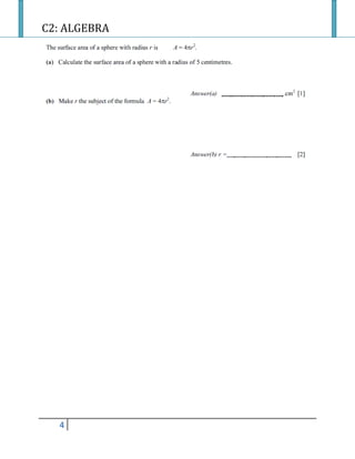 C2: ALGEBRA
4
 