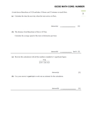 IGCSE MATH CORE: NUMBER
3
 