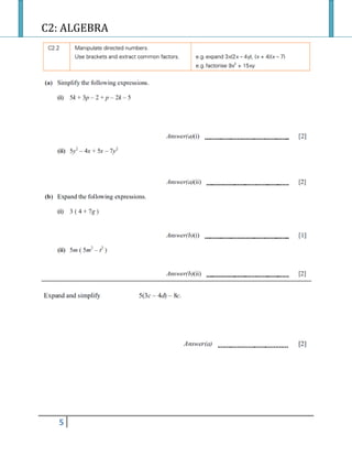 C2: ALGEBRA
5
 