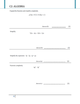 C2: ALGEBRA
6
 