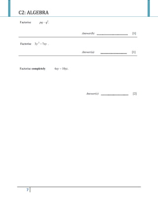 C2: ALGEBRA
7
 