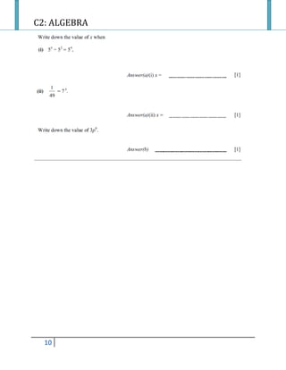 C2: ALGEBRA
10
 