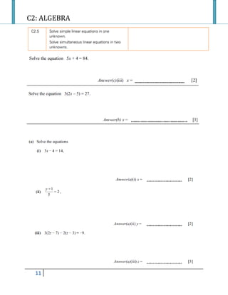C2: ALGEBRA
11
 