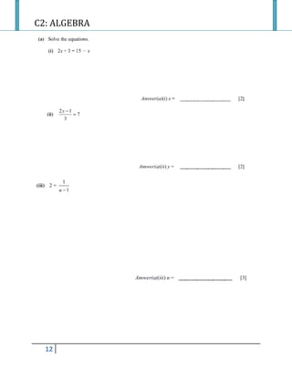 C2: ALGEBRA
12
 