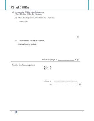 C2: ALGEBRA
14
 