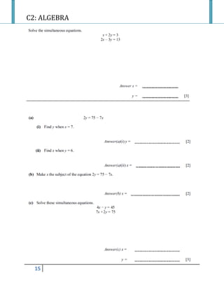 C2: ALGEBRA
15
 