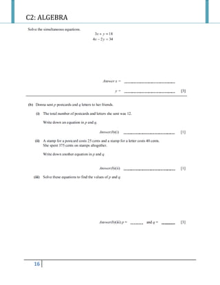 C2: ALGEBRA
16
 
