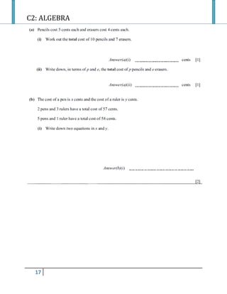 C2: ALGEBRA
17
 