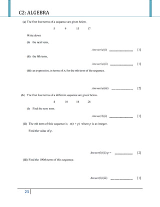 C2: ALGEBRA
23
 