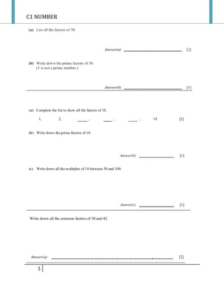 C1 NUMBER
3
 