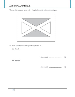 C3: SHAPE AND SPACE
3
 