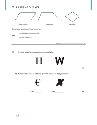 C3: SHAPE AND SPACE
4
 