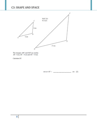 C3: SHAPE AND SPACE
8
 