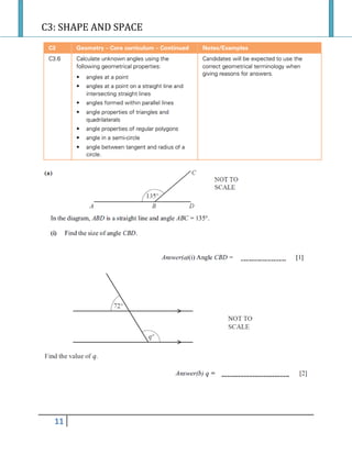 C3: SHAPE AND SPACE
11
 