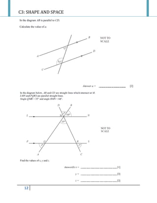 C3: SHAPE AND SPACE
12
 
