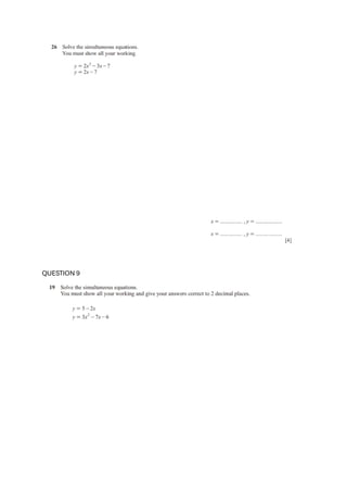 Comprehensive IGCSE Maths Formula Questions Practice | PDF